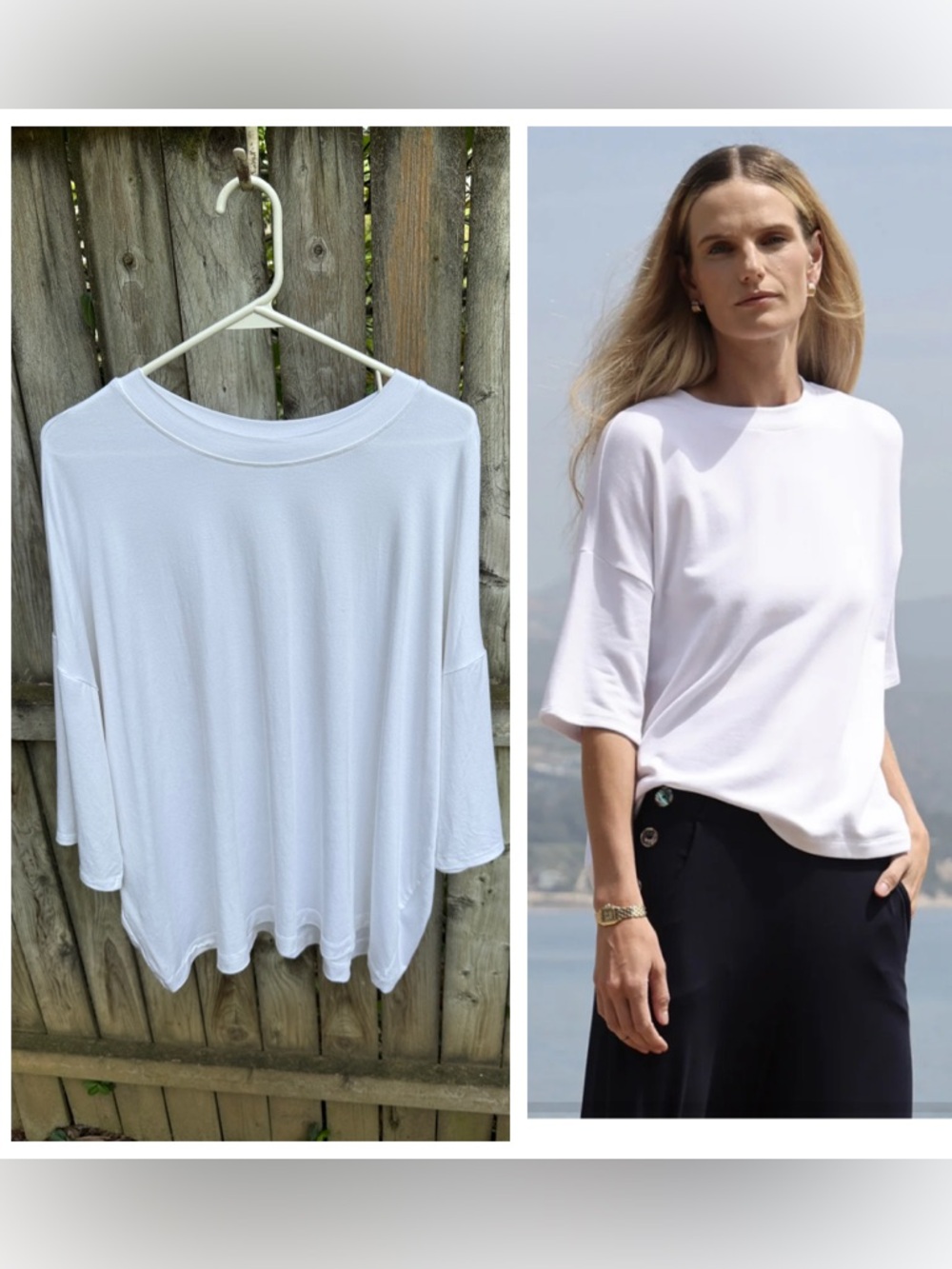 Bleusalt Oversized T-Shirt soft White micro modal spandex Luxe (their size 4) XL
